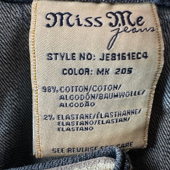 Miss Me Lowrise Bootcut Jeans Womens Size 26 Embellished Embroidery Denim Pants - Picture 8 of 14